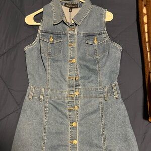 Derek Heart Blue Denim Midi Dress